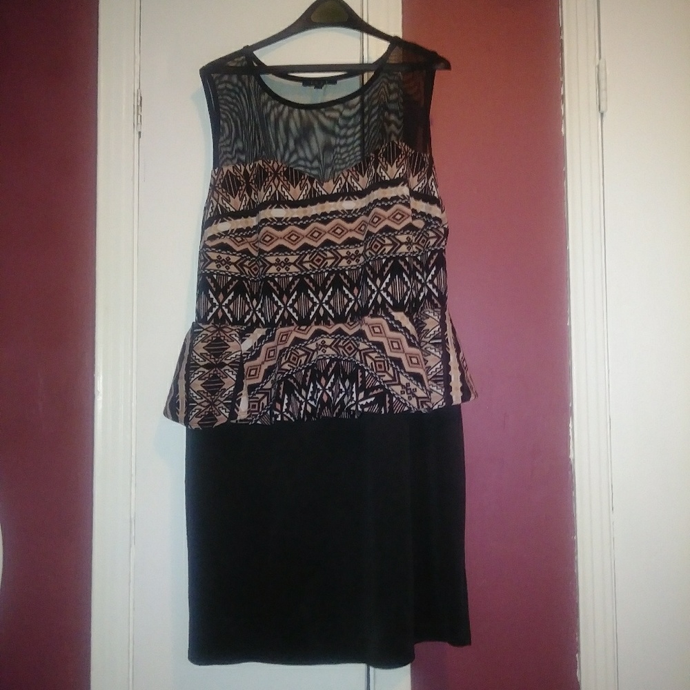 Aztec Print Preplum Dress Size 3x